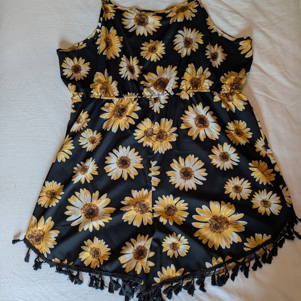 Sunflower Print Romper